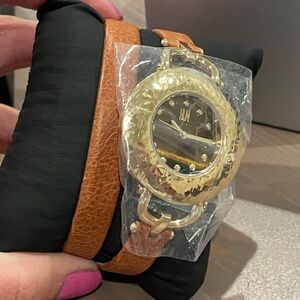 RLM Lapis Gemstone Leather Wrap Watch